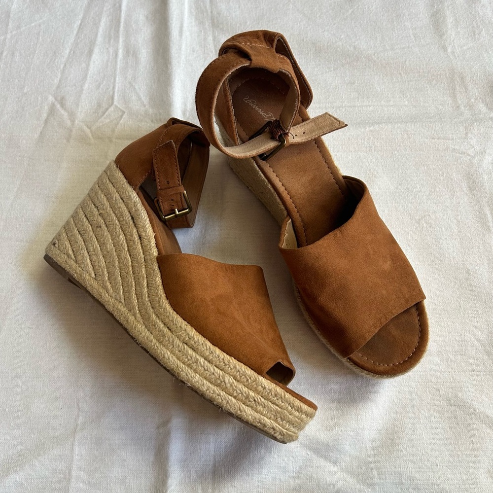 Brown Heeled Wedges Women’s size 10